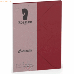 Rössler Briefumschläge Coloretti VE=5 Stück C7 Rosso