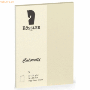 10 x Rössler Doppelkarte Coloretti A7 hoch VE=5 Stück creme