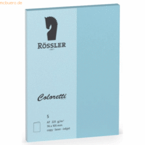 10 x Rössler Doppelkarte Coloretti A7 hoch VE=5 Stück himmelblau