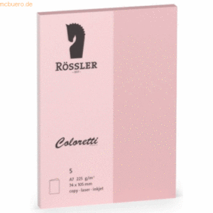 10 x Rössler Doppelkarte Coloretti A7 hoch VE=5 Stück rosa