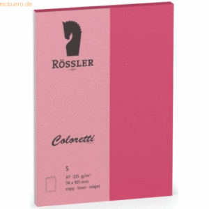 10 x Rössler Doppelkarte Coloretti A7 hoch VE=5 Stück Pink