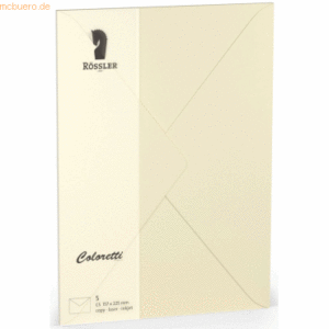 Rössler Briefumschläge Coloretti VE=5 Stück C5 creme