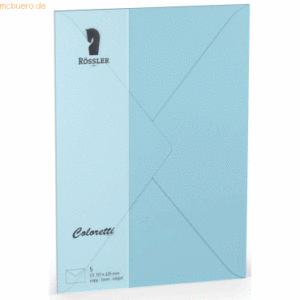 Rössler Briefumschläge Coloretti VE=5 Stück C5 himmelblau