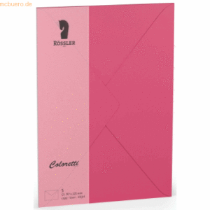 Rössler Briefumschläge Coloretti VE=5 Stück C5 Pink