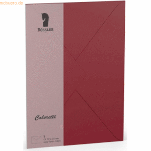 Rössler Briefumschläge Coloretti VE=5 Stück C5 Rosso