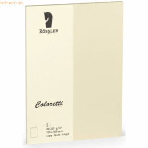 Rössler Doppelkarte Coloretti B6 hoch VE=5 Stück creme