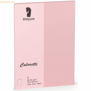 Rössler Doppelkarte Coloretti B6 hoch VE=5 Stück rosa