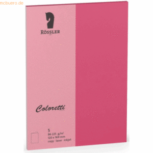 Rössler Doppelkarte Coloretti B6 hoch VE=5 Stück Pink