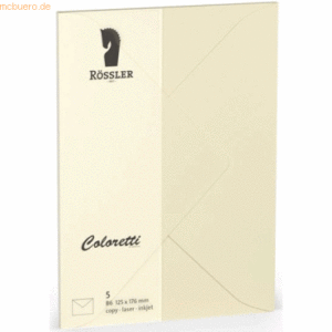 Rössler Briefumschläge Coloretti VE=5 Stück B6 creme