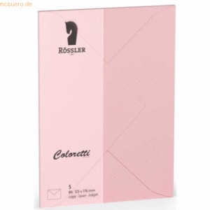 Rössler Briefumschläge Coloretti VE=5 Stück B6 rosa