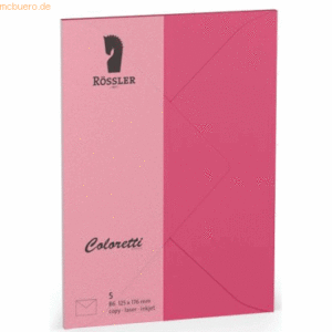 Rössler Briefumschläge Coloretti VE=5 Stück B6 Pink