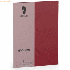 Rössler Briefumschläge Coloretti VE=5 Stück B6 Rosso