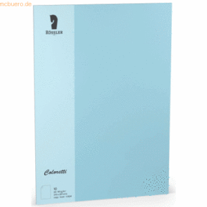 Rössler Einzelkarte Coloretti A4 165g/qm VE=10 Stück himmelblau