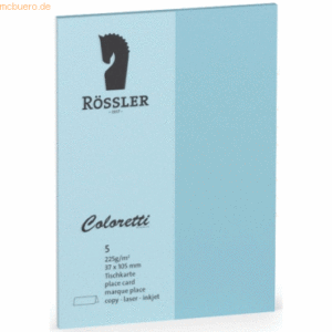 10 x Rössler Tischkarte Coloretti A7 VE=5 Stück himmelblau