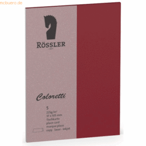 10 x Rössler Tischkarte Coloretti A7 VE=5 Stück Rosso