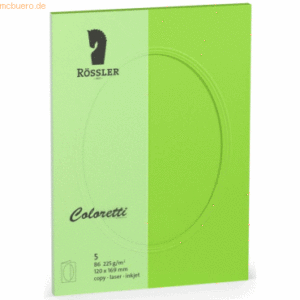 10 x Rössler Passepartoutkarte Coloretti B6 oval VE=5 Stück hellgrün