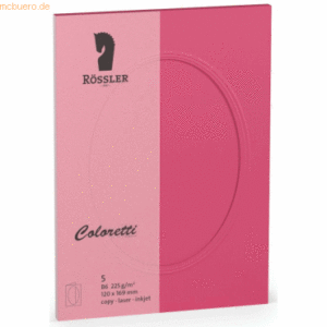 10 x Rössler Passepartoutkarte Coloretti B6 oval VE=5 Stück Pink