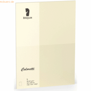 Rössler Doppelkarte Coloretti A6 hoch VE=5 Stück 225g/qm creme