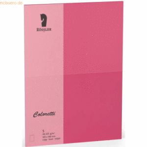 Rössler Doppelkarte Coloretti A6 hoch VE=5 Stück 225g/qm Pink