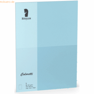 Rössler Doppelkarte Coloretti B6 hoch VE=5 Stück 225g/qm himmelblau