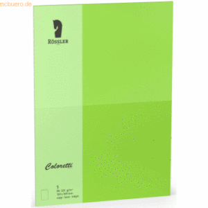 Rössler Doppelkarte Coloretti B6 hoch VE=5 Stück 225g/qm hellgrün