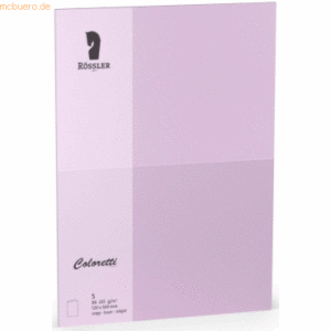 Rössler Doppelkarte Coloretti B6 hoch VE=5 Stück 225g/qm Lavendel
