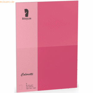 Rössler Doppelkarte Coloretti B6 hoch VE=5 Stück 225g/qm Pink