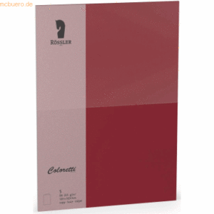 Rössler Doppelkarte Coloretti B6 hoch VE=5 Stück 225g/qm Rosso