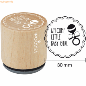 3 x Rössler Stempel Woodies Welcome little Baby girl