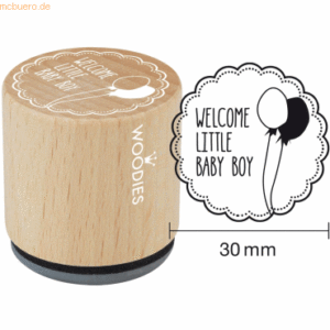 3 x Rössler Stempel Woodies Welcome little Baby boy