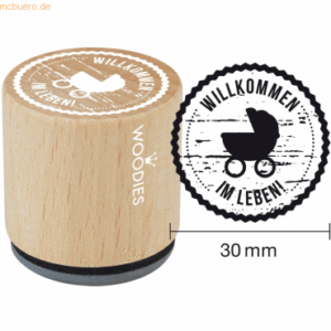 3 x Rössler Stempel Woodies Willkommen im Leben