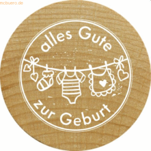 3 x Rössler Stempel Woodies alles Gute zur Geburt