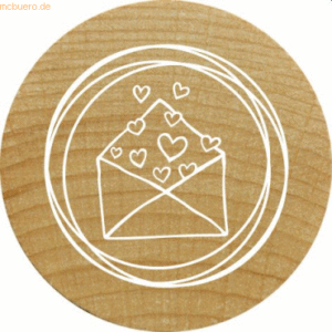 3 x Rössler Stempel Woodies Briefumschlag mit Herzen