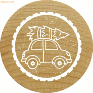 3 x Rössler Stempel Woodies Auto mit Tannenbaum