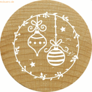 3 x Rössler Stempel Woodies Weihnachtskugeln