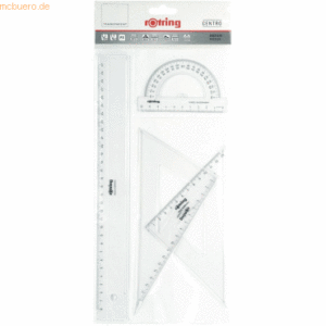 Rotring Geometrie-Satz Kunststoff 4-teilig glasklar