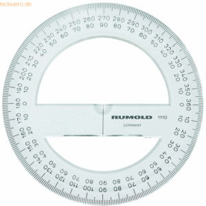 Rumold Vollkreiswinkelmesser 360 Grad Kunststoff transparent 10 cm