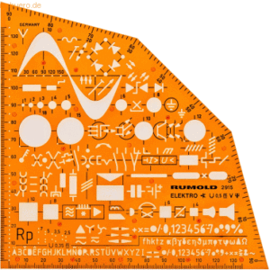 Rumold Schablone Elektrowinkel Kunststoff orange/transparent