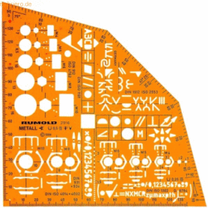 Rumold Schablone Metallwinkel Kunststoff orange/transparent