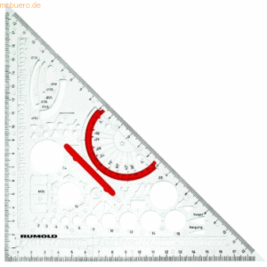 Rumold Zeichendreieck mit Schablone für Fachbereich Metall DIN 406