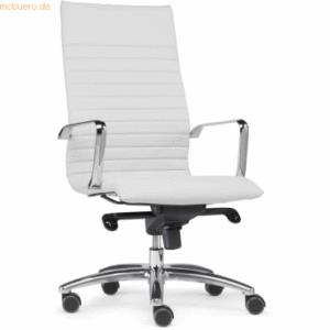 Sitwell Steifensand AG Bürostuhl Design Bonded-Leder weiß mit Armlehne