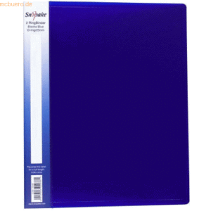10 x Snopake Ringbuch A4 2 Ringe 25mm electra blau