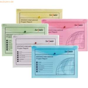 5 x Snopake Dokumententasche A3 classic farbig sortiert