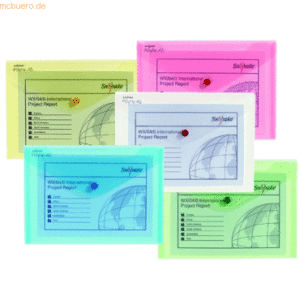 5 x Snopake Dokumententasche A5 classic farbig sortiert