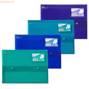 5 x Snopake Dokumententasche PolyPlus A4 electra farbig sortiert