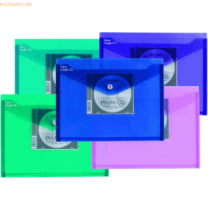 5 x Snopake Dokumententasche mit CD-Tasche A4 electra farbig sortiert
