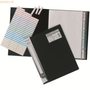 5 x Snopake Sichtbuch mit Index A4 40 Hüllen/80 Seiten schwarz