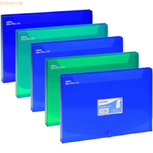 5 x Snopake Dokumentenbox BoxOffice A4 25mm electra farbig sortiert