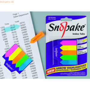 12 x Snopake Index-Beschriftungspfeile 44x12mm 125 Pfeile farbig sorti