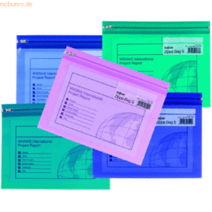 25 x Snopake Dokumententasche Zippa Bag 'S' A5 electra farbig sortiert